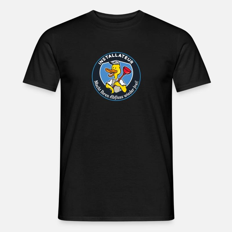 Installateur Lustiges Spruch Geschenk - Männer T-Shirt - Schwarz