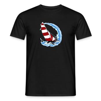 Love Sailing Gift Print Retro Sailor And Ocean - Men's T-Shirt - black - Front - AI Model Male 178 light (178cm)