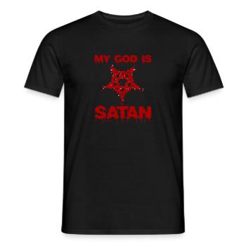 my god is satan - Männer T-Shirt - Schwarz - Vorne - AI Model Male 178 light (178cm)