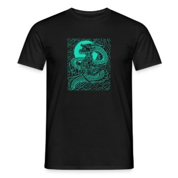 Bushido Knight Samurai Warrior Geschenk und Drache - Männer T-Shirt - Schwarz - Vorne - AI Model Male 178 light (178cm)