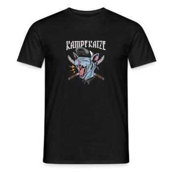 Kampfkatze - Männer T-Shirt - Schwarz - Vorne - AI Model Male 178 light (178cm)