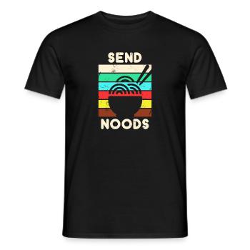 Ramen Lovers Gift design Send Noods Funny - Men's T-Shirt - black - Front - AI Model Male 178 light (178cm)