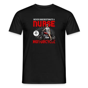 Nurse biker nurse gift - Men's T-Shirt - black - Front - AI Model Male 178 light (178cm)
