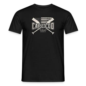 Cape Cod Nautical Vintage Style Gift Idea USA - Men's T-Shirt - black - Front - AI Model Male 178 light (178cm)