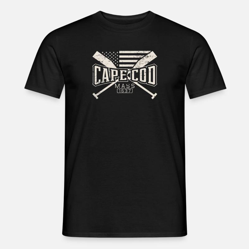 Cape Cod Nautical Vintage Style Gift Idea USA - Men’s T-shirt - black