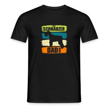 Vintage Best Schnauzer Dad ever - Dog Lover Owner - Men's T-Shirt - black - Front - AI Model Male 178 light (178cm)