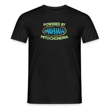 Angetrieben von Mitochondrien - nerdiges und geekiges Geschenk - Männer T-Shirt - Schwarz - Vorne - AI Model Male 178 light (178cm)