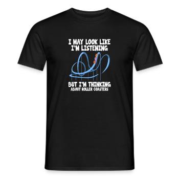 Rollercoaster roller coaster amusement park gift idea - Men's T-Shirt - black - Front - AI Model Male 178 light (178cm)