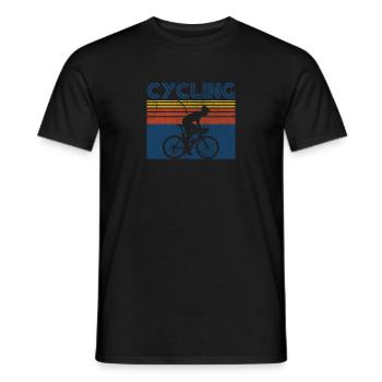 Cycling racing cyclist racing bike retro gift - Men's T-Shirt - black - Front - AI Model Male 178 light (178cm)