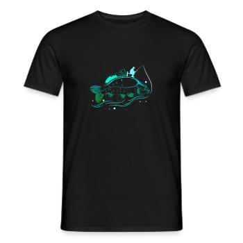 Angel Fisch Karpfen Kreativ Kunst Angler Geschenk - Männer T-Shirt - Schwarz - Vorne - AI Model Male 178 light (178cm)