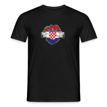 Croatia Croatia Flag Flag Croatian Gift - Men's T-Shirt - black - Front - AI Model Male 178 light (178cm)