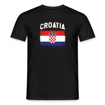 Croatia Croatia Hrvastka flag flag Croatian - Men's T-Shirt - black - Front - AI Model Male 178 light (178cm)