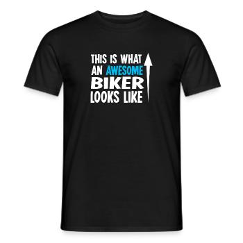 Biker bike biker motorcycle chopper motorcycle - Men's T-Shirt - black - Front - AI Model Male 178 light (178cm)