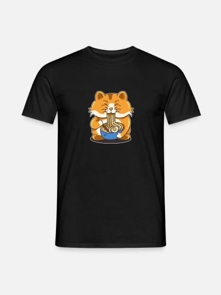 Gato gourmet( ramen cat) - Camiseta hombre - negro