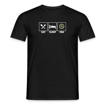 Eat sleep pan - gold panning and gold prospecting - Men's T-Shirt - black - Front - AI Model Male 178 light (178cm)