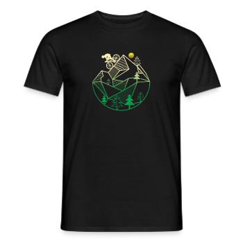 Chemise de vélo de montagne cool - Geoemtric / Poly Art - T-shirt homme - noir - Devant - AI Model Male 178 light (178cm)