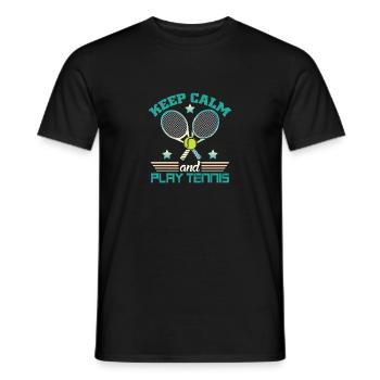 Conception de chemise de sport de jeu de tennis - T-shirt homme - noir - Devant - AI Model Male 178 light (178cm)