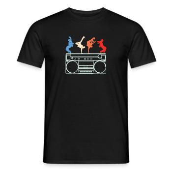 Boombox-Breakdance-Bboy-Hip-Hop-Tanz - Männer T-Shirt - Schwarz - Vorne - AI Model Male 178 light (178cm)