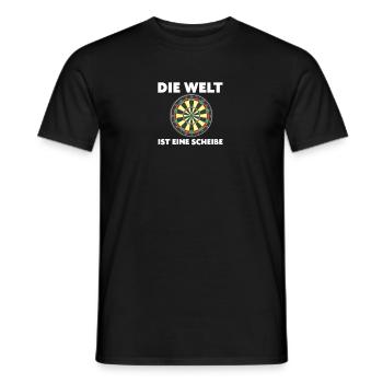 Die Welt ist eine Scheibe Dartsprüche Darten - Männer T-Shirt - Schwarz - Vorne - AI Model Male 178 light (178cm)