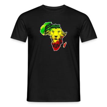 Roar Africa Map Lion Face Reggae Rasta Gift - Men's T-Shirt - black - Front - AI Model Male 178 light (178cm)