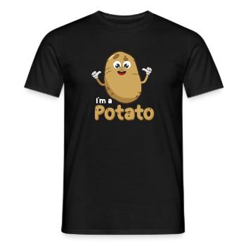 Ich bin ein Kartoffeldesign, Pommes Frites Design, Kartoffel - Männer T-Shirt - Schwarz - Vorne - AI Model Male 178 light (178cm)