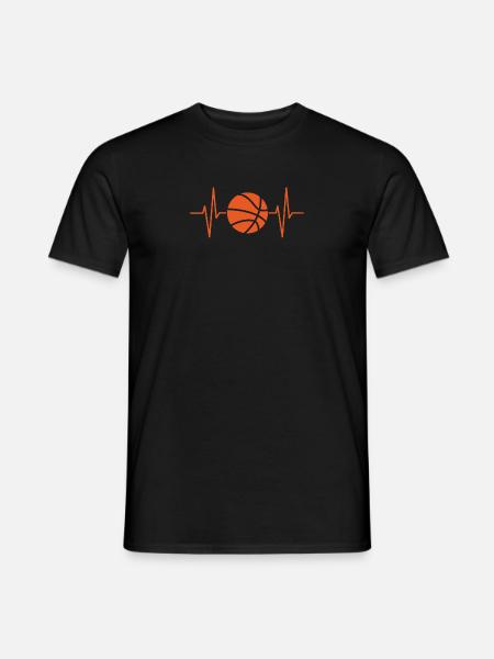 Sports Heartbeat Basketball Heartbeat Basketball - Men's T-Shirt - black