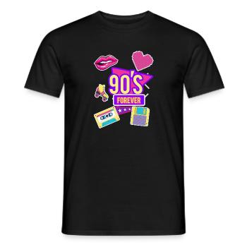 I Love The 90's 90er Forever Love Geschenk - Männer T-Shirt - Schwarz - Vorne - AI Model Male 178 light (178cm)
