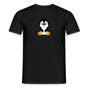 Manchot mignon - T-shirt homme - noir - Devant - AI Model Male 178 light (178cm)