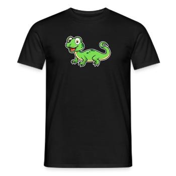 Illustration de lézard de dessin animé - T-shirt homme - noir - Devant - AI Model Male 178 light (178cm)