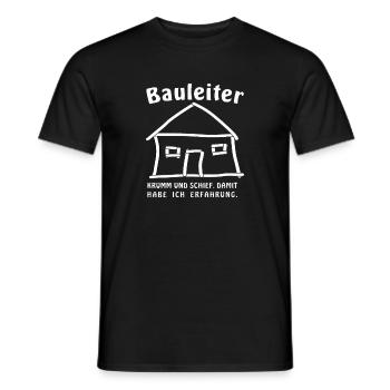 Haus Krumm und Schief damit habe ich Erfahrung - Männer T-Shirt - Schwarz - Vorne - AI Model Male 178 light (178cm)
