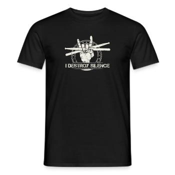 Lustiger Schlagzeugerentwurf | Musiker Geschenk Percussion - Männer T-Shirt - Schwarz - Vorne - AI Model Male 178 light (178cm)