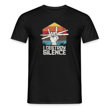 Conception drôle de batteur | Percussion cadeau musicien - T-shirt homme - noir - Devant - AI Model Male 178 light (178cm)