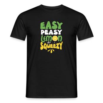 Funny Easy Peasy Lemon Squeezy Gift Design Pun - Men's T-Shirt - black - Front - AI Model Male 178 light (178cm)