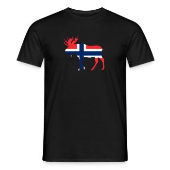 Norge Elch / Norwegen Flagge Urlaub Reise Geschenk - Männer T-Shirt - Schwarz - Vorne - AI Model Male 178 light (178cm)