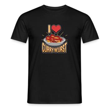 I love Currywurst Bratwurst Fast Food Ruhrgebiet - Männer T-Shirt - Schwarz - Vorne - AI Model Male 178 light (178cm)