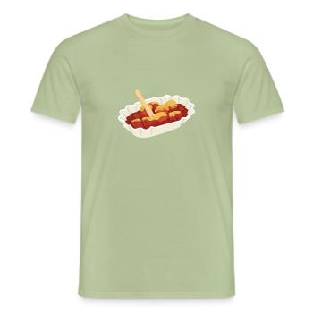 Currywurst - Männer T-Shirt - Sage - Vorne - AI Model Male 178 light (178cm)