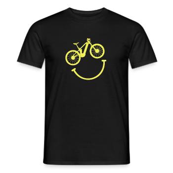 Bike Face Funny MTB Cycling - Men's T-Shirt - black - Front - AI Model Male 178 light (178cm)