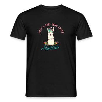 Cute Just A Girl Who Loves Alpacas - Männer T-Shirt - Schwarz - Vorne - AI Model Male 178 light (178cm)