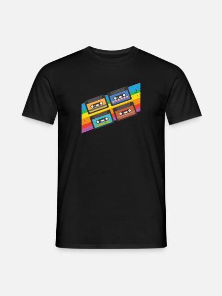 Vintage colorful cassette tape - Men's T-Shirt - black