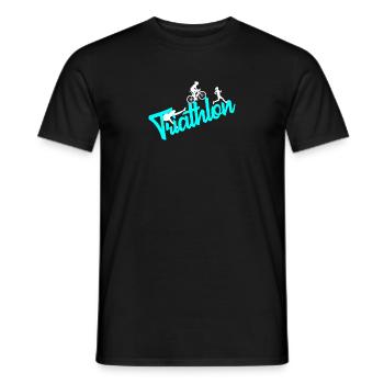 Triathlon triathlète fille femme - T-shirt homme - noir - Devant - AI Model Male 178 light (178cm)