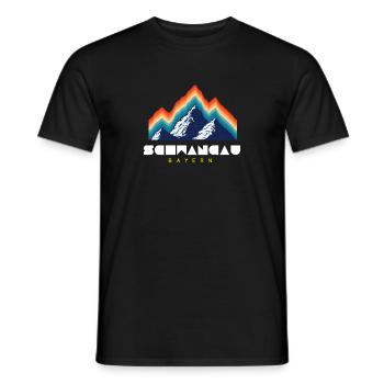 Retro Ski und Snowboard - Schwangau Bayern - Männer T-Shirt - Schwarz - Vorne - AI Model Male 178 light (178cm)
