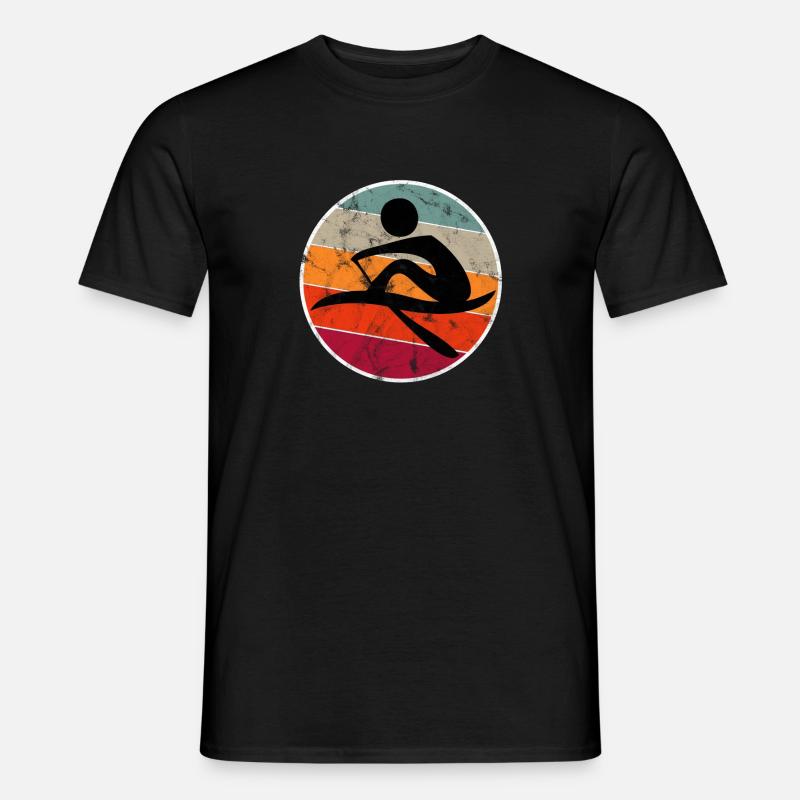 Ruderer Row Retro - Männer T-Shirt - Schwarz