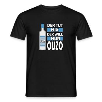 Der tut nix der will nur Ouzo Grieche Griechenland - Männer T-Shirt - Schwarz - Vorne - AI Model Male 178 light (178cm)