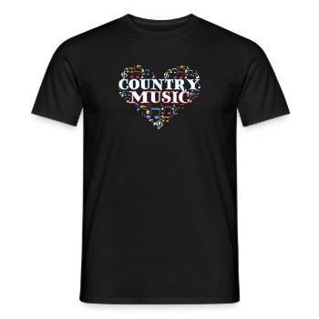 I Love Country Design Country Music Lover Gift - Men's T-Shirt - black - Front - AI Model Male 178 light (178cm)