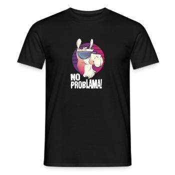 No Problama - Alpaka Lama lustiges Geschenk Motiv - Männer T-Shirt - Schwarz - Vorne - AI Model Male 178 light (178cm)