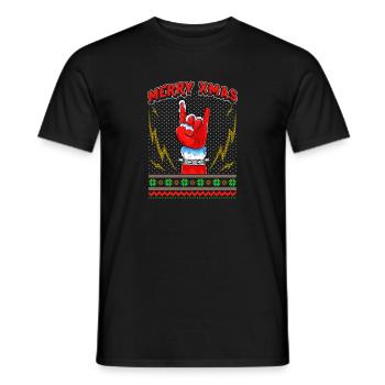 Merry Xmas Heavy Metal und Rock Ugly Christmas - Männer T-Shirt - Schwarz - Vorne - AI Model Male 178 light (178cm)