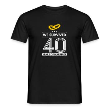 Mariage Anniversary-We Survived 40 Yrs Of Marriage - T-shirt homme - noir - Devant - AI Model Male 178 light (178cm)