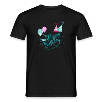 Tillykke med fødselsdagen - Mænd T-shirt - sort - Foran - AI Model Male 178 light (178cm)