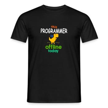 Programmer is offline - Men's T-Shirt - black - Front - AI Model Male 178 light (178cm)