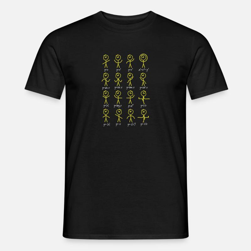 Funny Math Stick Figures Doing Functions - Men’s T-shirt - black